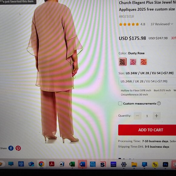 TS Jumpsuit / Pantsuit Mother of the Bride Dress Formal Size 24 - Picture 14 of 16